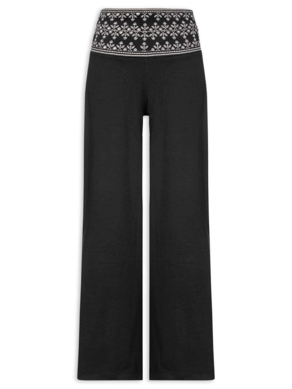 Calça Feminina Pala Bordado Preto Maria Filó