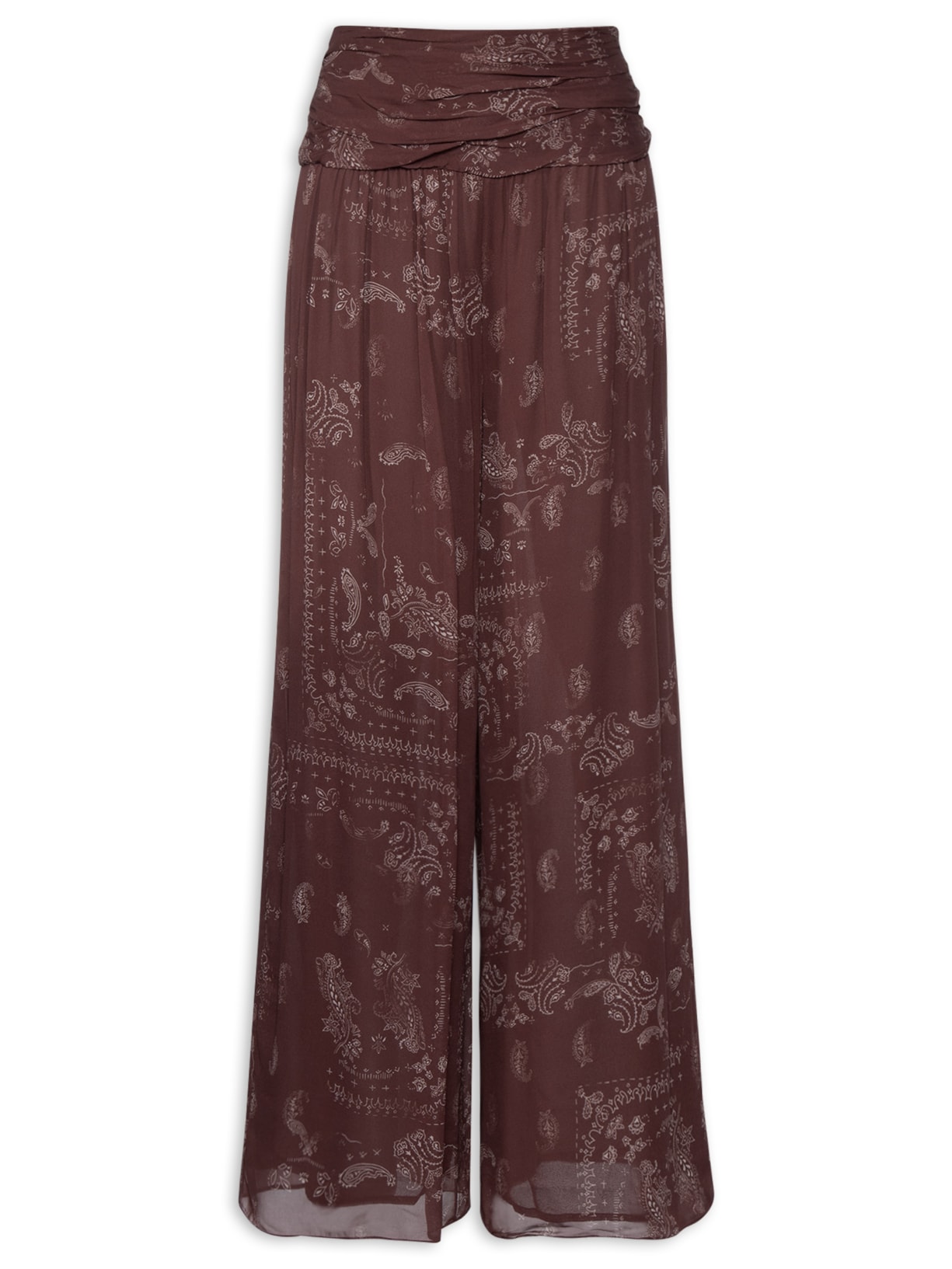 Calça Feminina Pala Estampa Bandana Choco Corrida Aj- Marrom Animale Jeans