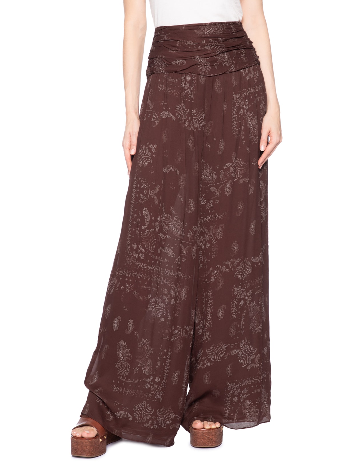 Calça Feminina Pala Estampa Bandana Choco Corrida Aj- Marrom Animale Jeans