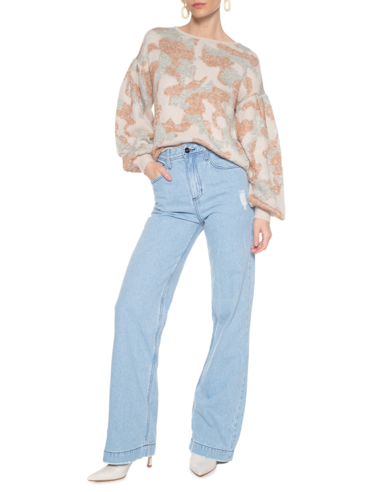 Calça Feminina Pam Puídos Azul Le Lis