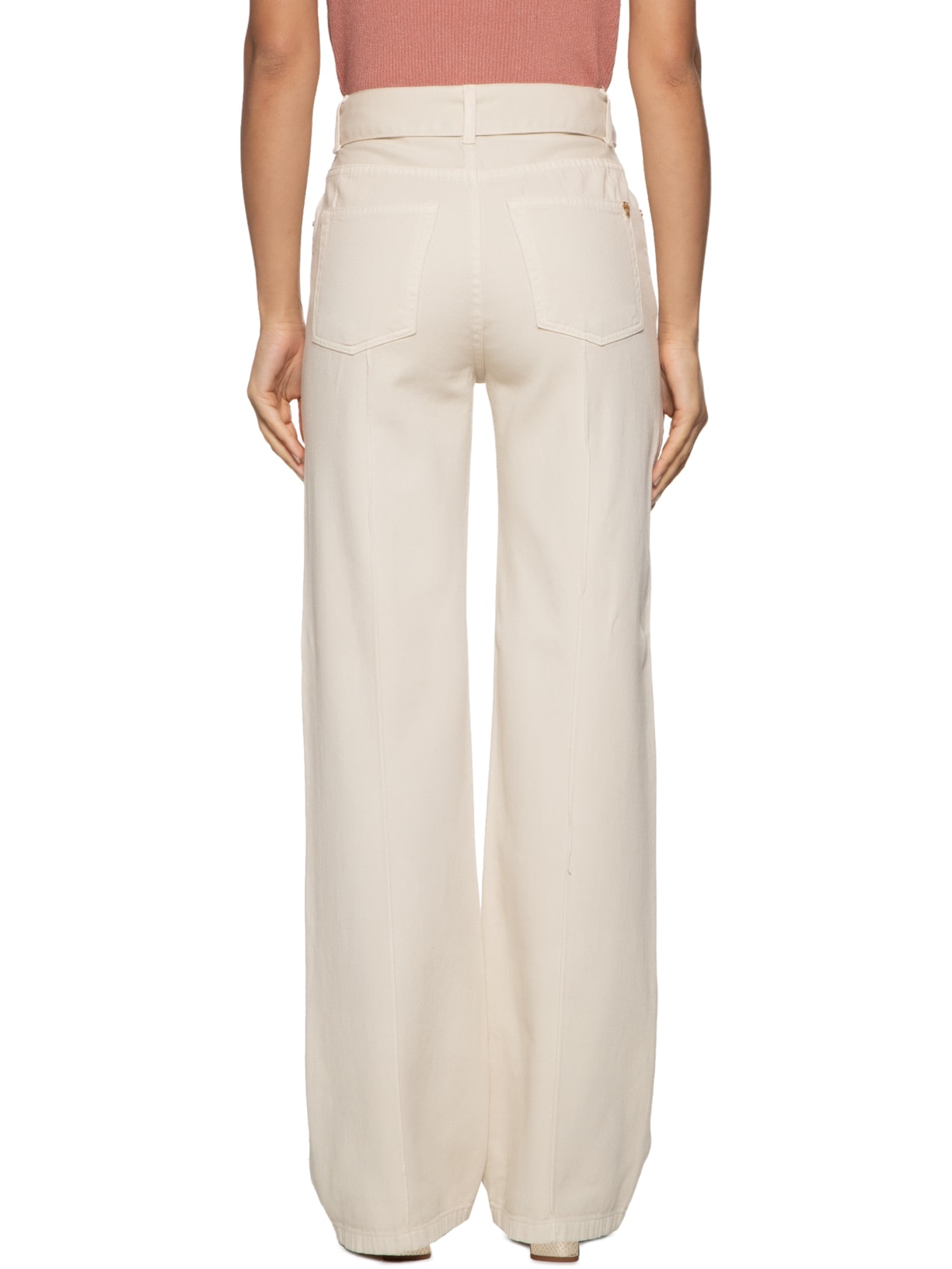 Calça Feminina Pam Sarja Cinto Bege Le Lis