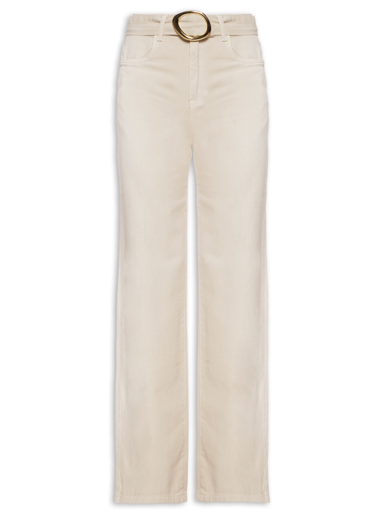 Calça Feminina Pam Sarja Cinto Bege Le Lis