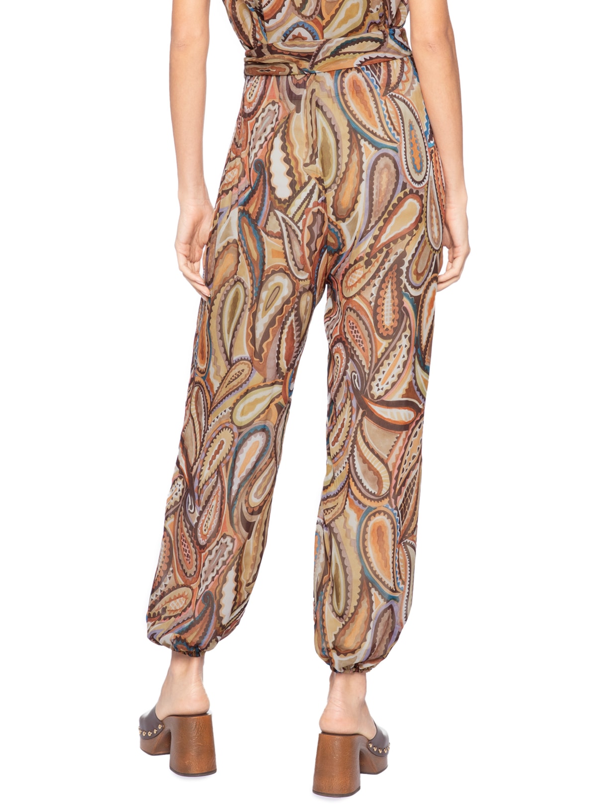 Calça Feminina Panneaux Paisley Anna – Marrom Animale