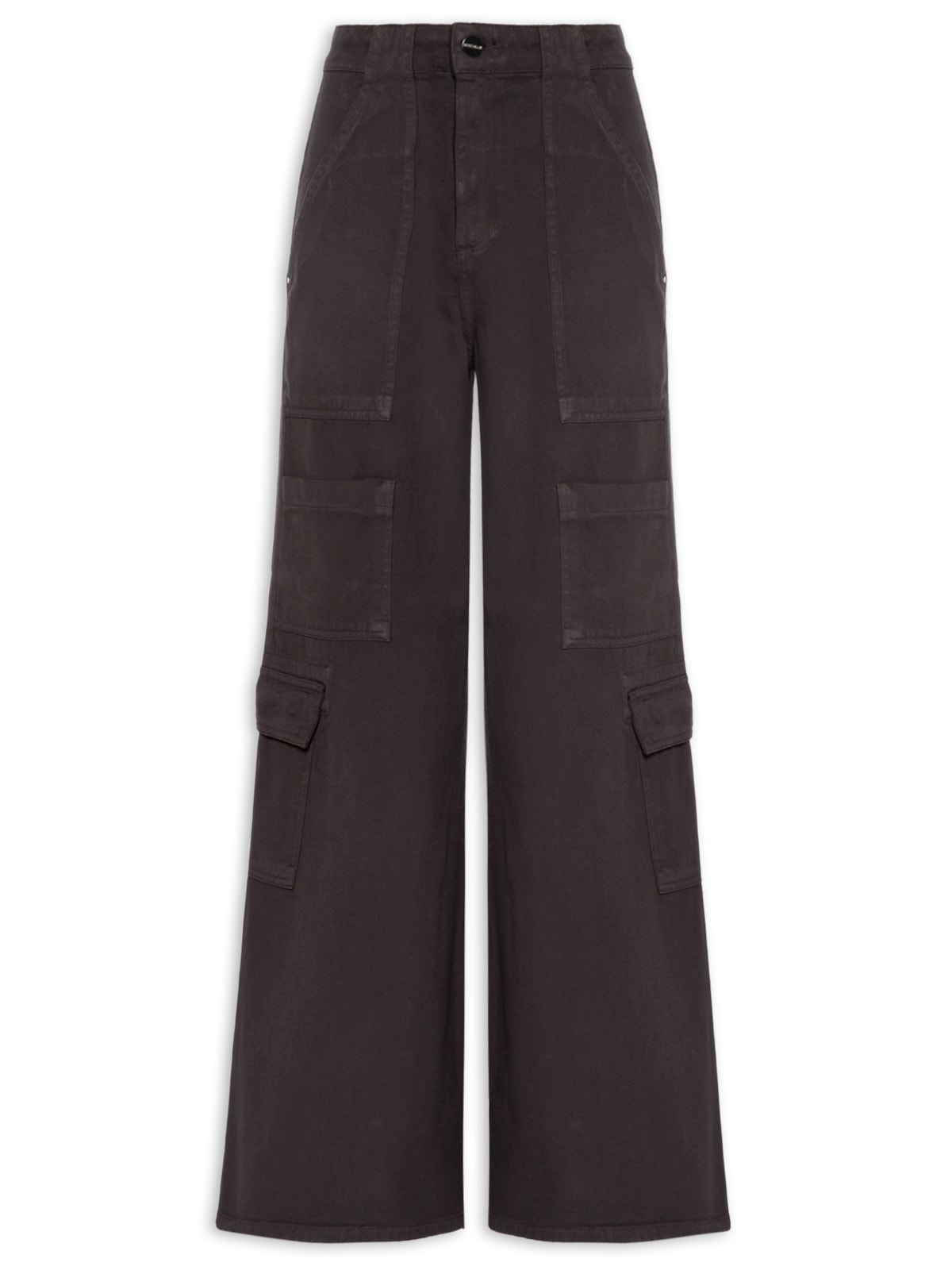 Calça Feminina Panta Cargo Adelia Sarja - Marrom by LE LIS