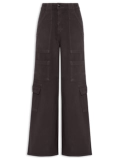 Calça Feminina Panta Cargo Adelia Sarja - Marrom by LE LIS