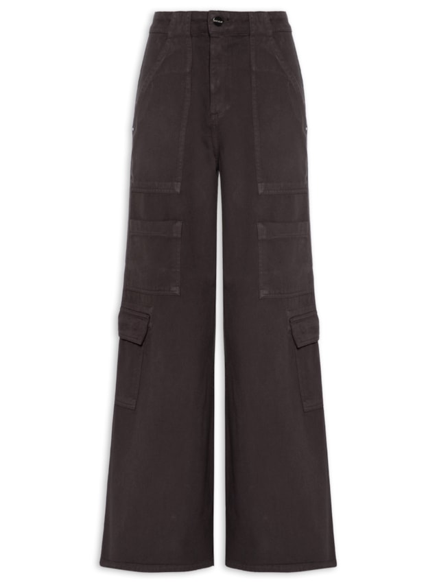 Calça Feminina Panta Cargo Adelia Sarja - Marrom by LE LIS