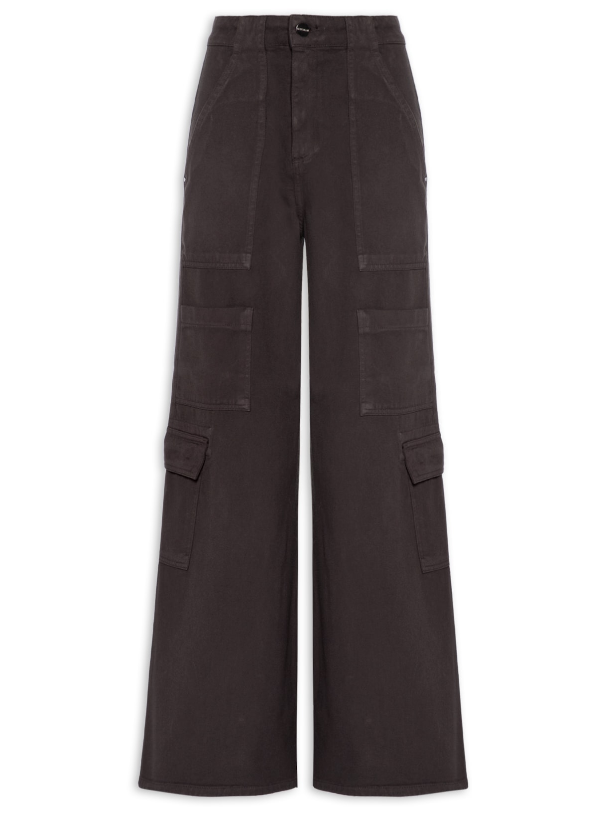 Calça Feminina Panta Cargo Adelia Sarja - Marrom