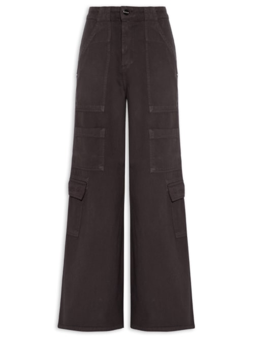 Calça Feminina Panta Cargo Adelia Sarja - Marrom