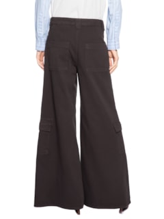 Calça Feminina Panta Cargo Adelia Sarja - Marrom by LE LIS