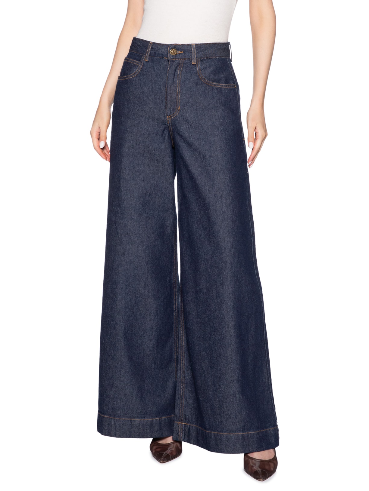 Calça Feminina Panta Wide Isis Azul Le Lis