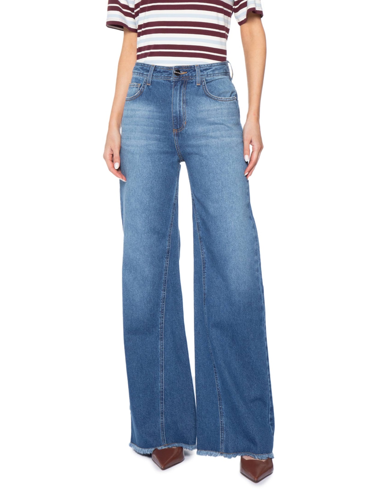 Calça Feminina Panta Wide Livia Azul Le Lis