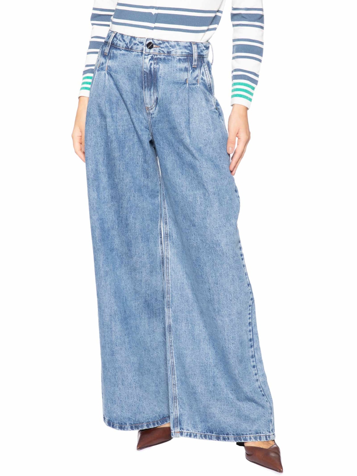 Calça Feminina Panta Wide Niana Azul Le Lis