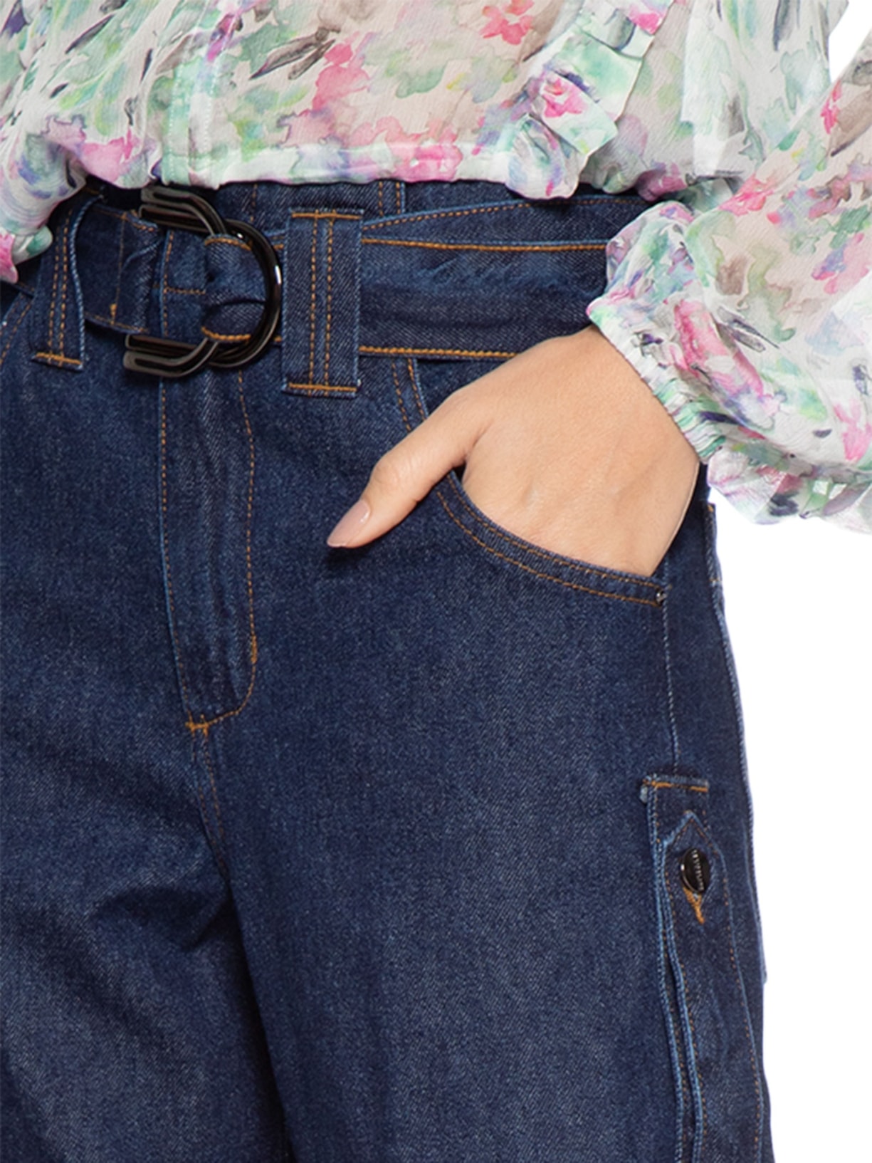 Calça Feminina Panta Wide Talita Azul Le Lis