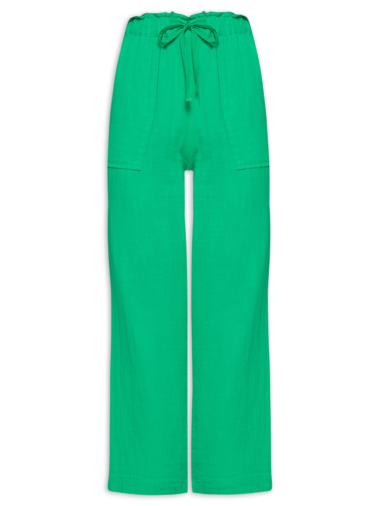 Calça Feminina Pantacourt Com Bolsos Frontais - Verde