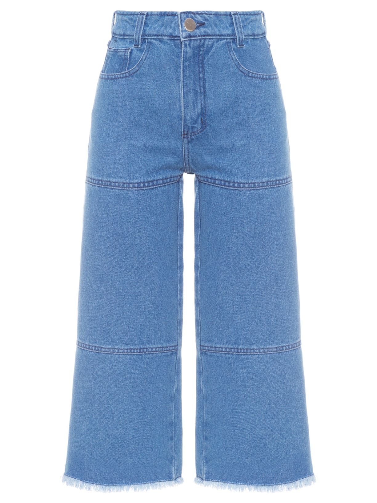 Calça Feminina Pantacourt Com Recorte - Azul