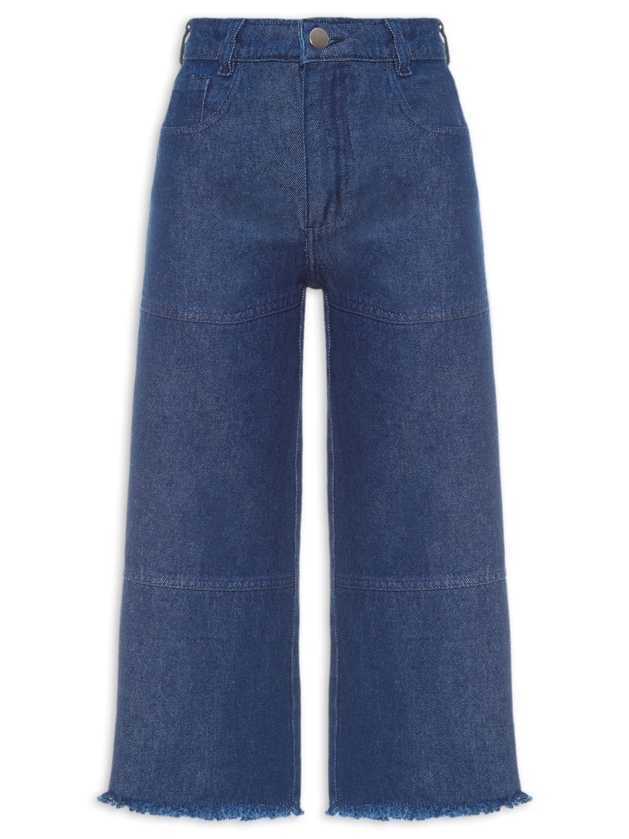 Calça Feminina Pantacourt Com Recorte - Azul