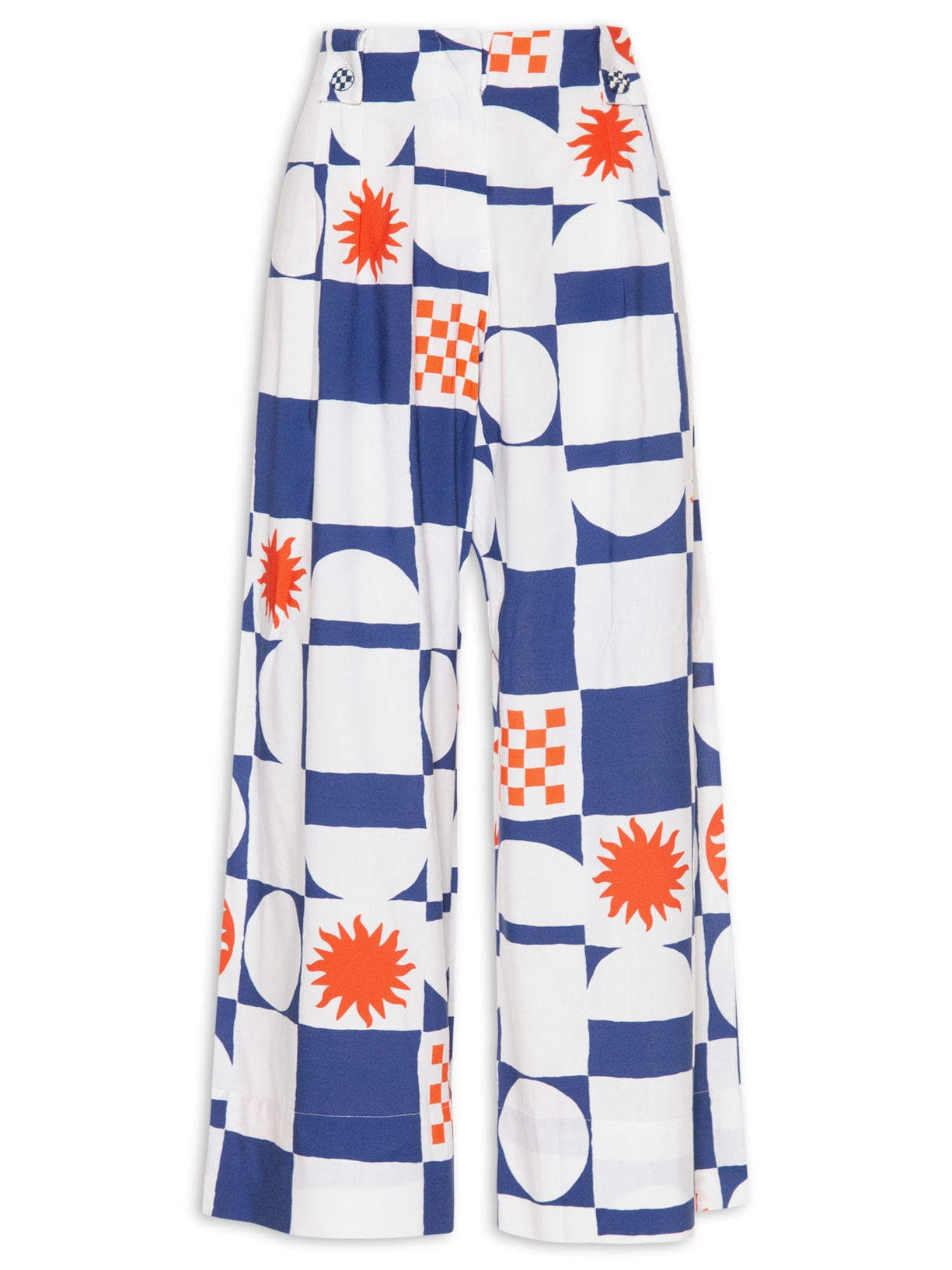 Calça Feminina Pantacourt Estampa Dia De Sol - Azul