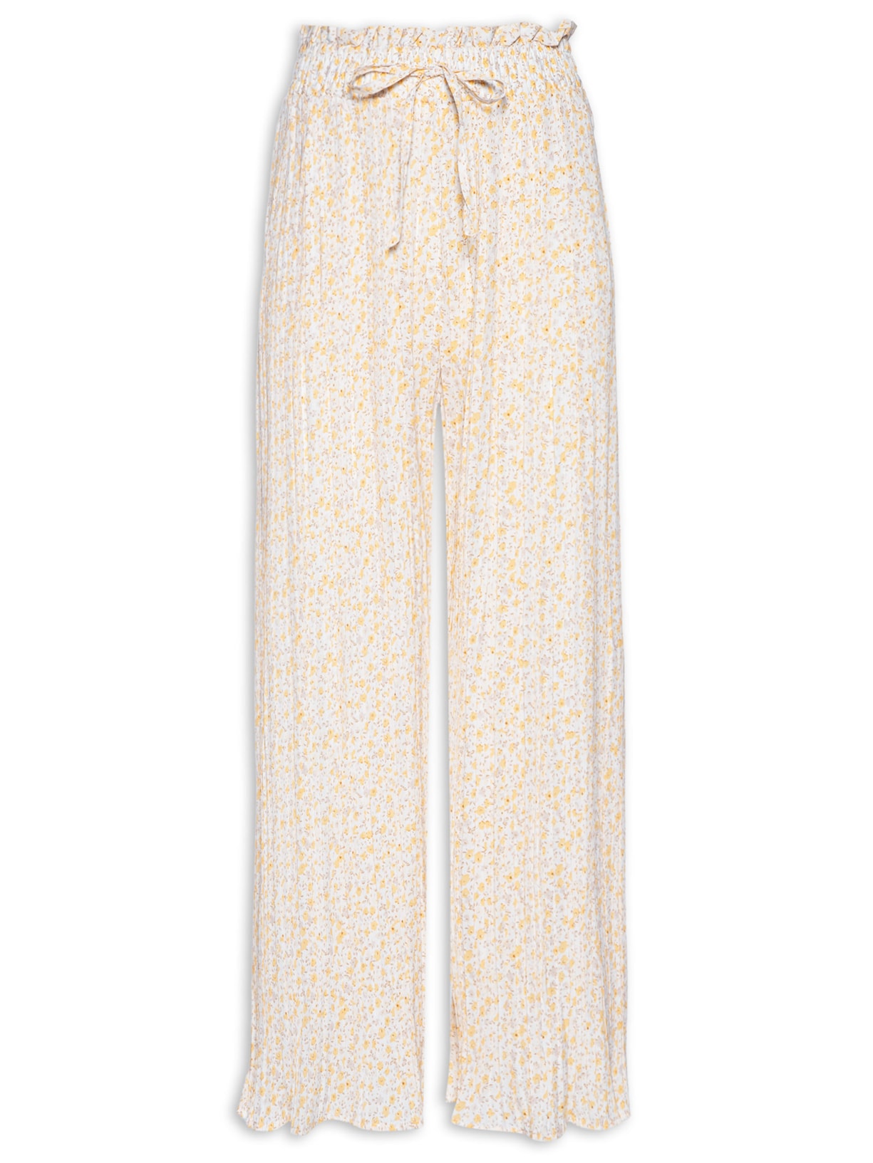 Calça Feminina Pantacourt Estampada - Amarelo