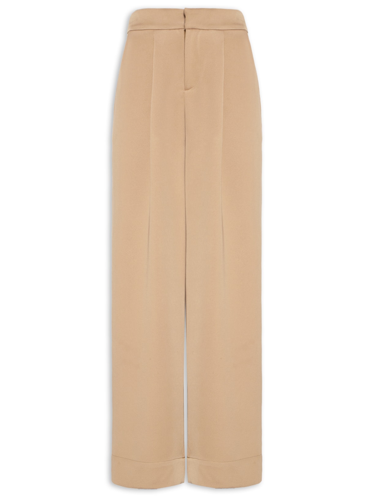 Calça Feminina Pantalona Acetinada - Bege