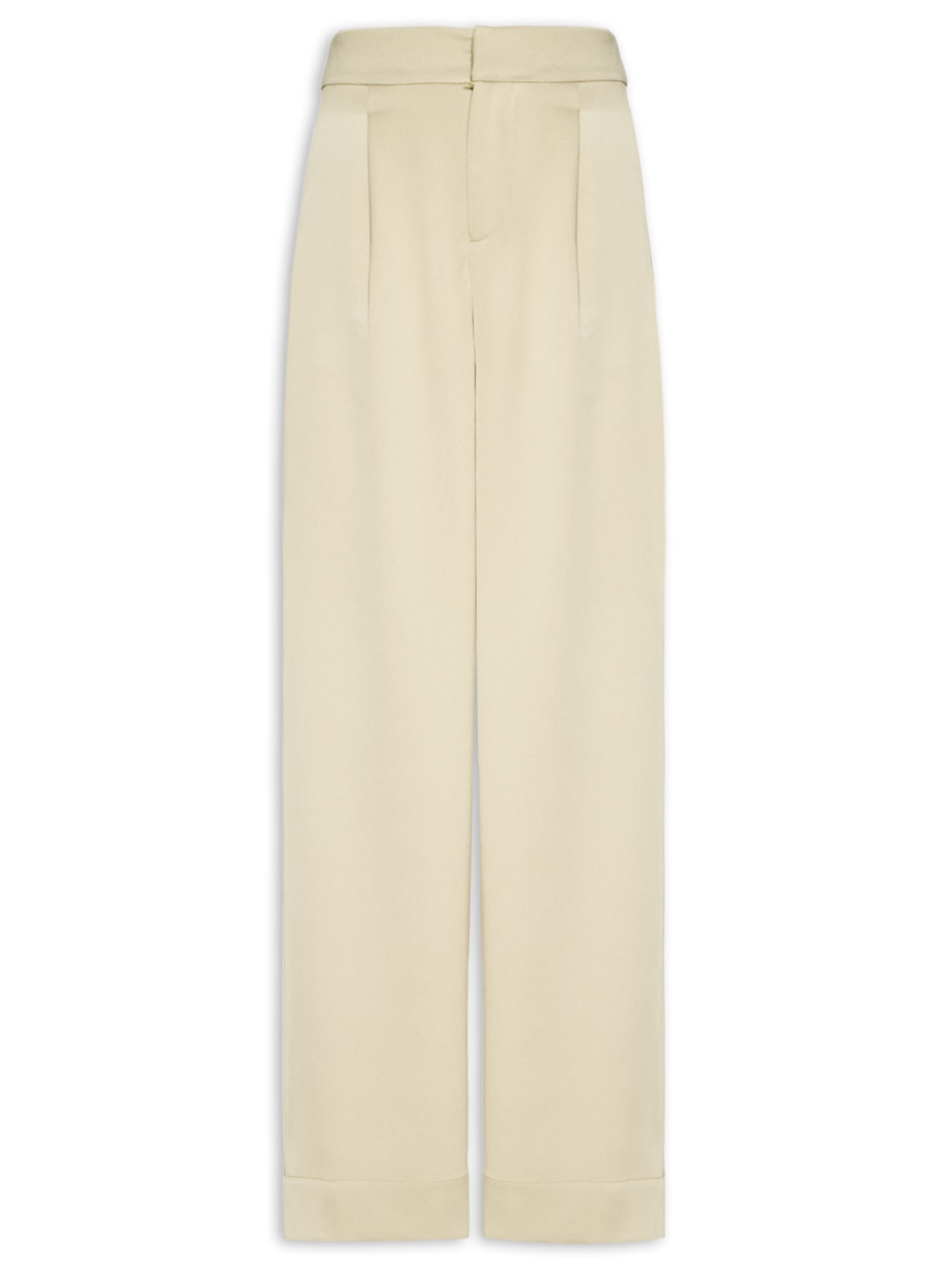 Calça Feminina Pantalona Acetinada - Bege