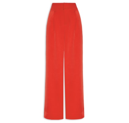 Calça Feminina Pantalona Acetinada - Vermelho