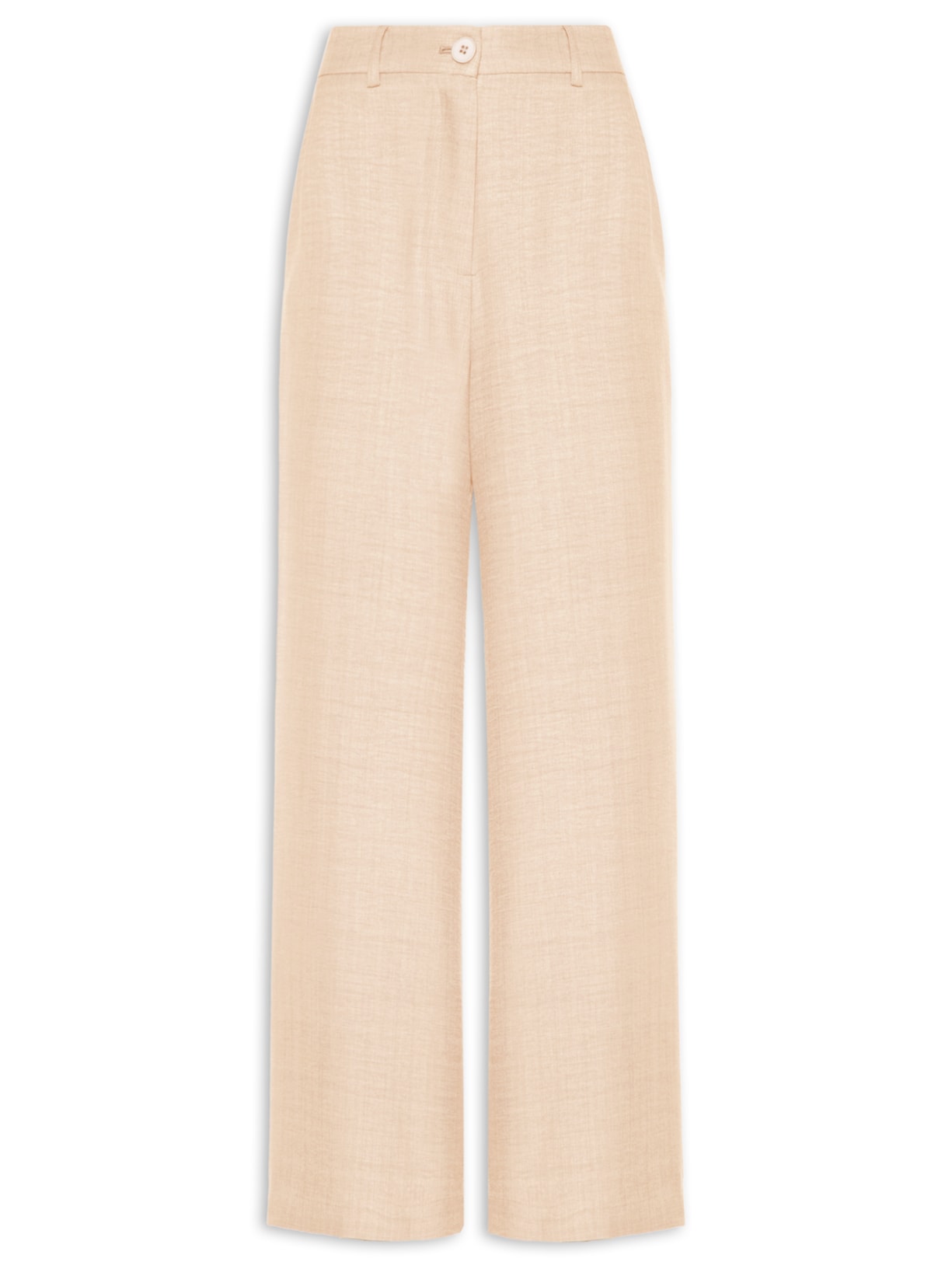 Calça Feminina Pantalona Alfaiataria Bege Basiq