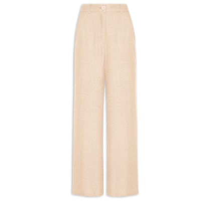 Calça Feminina Pantalona Alfaiataria - Bege