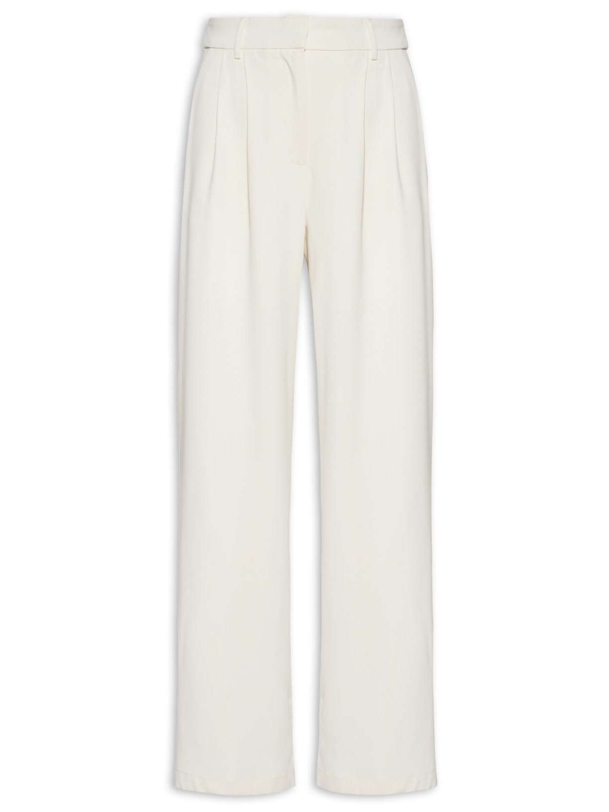 Calça Feminina Pantalona Alfaiataria Com Pregas - Off White