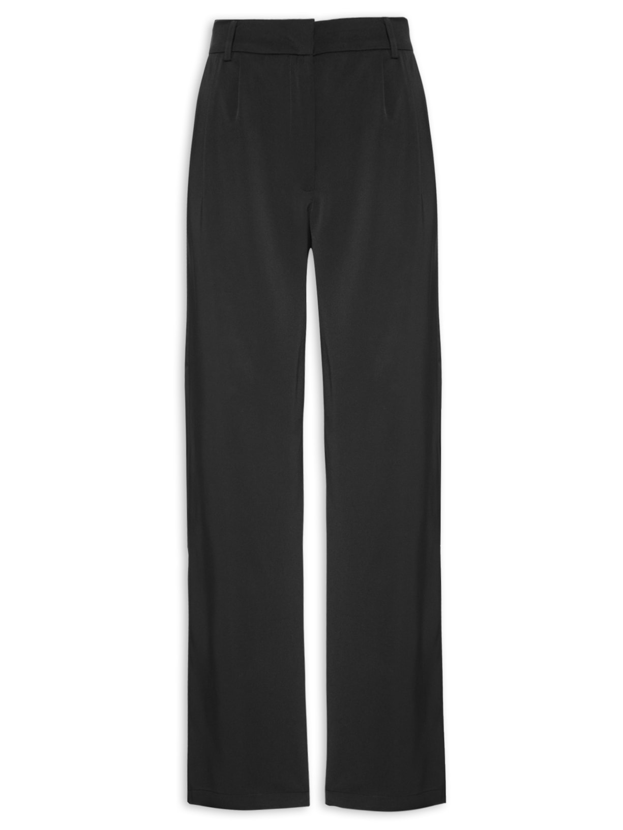 Calça Feminina Pantalona Alfaiataria Com Pregas - Preto