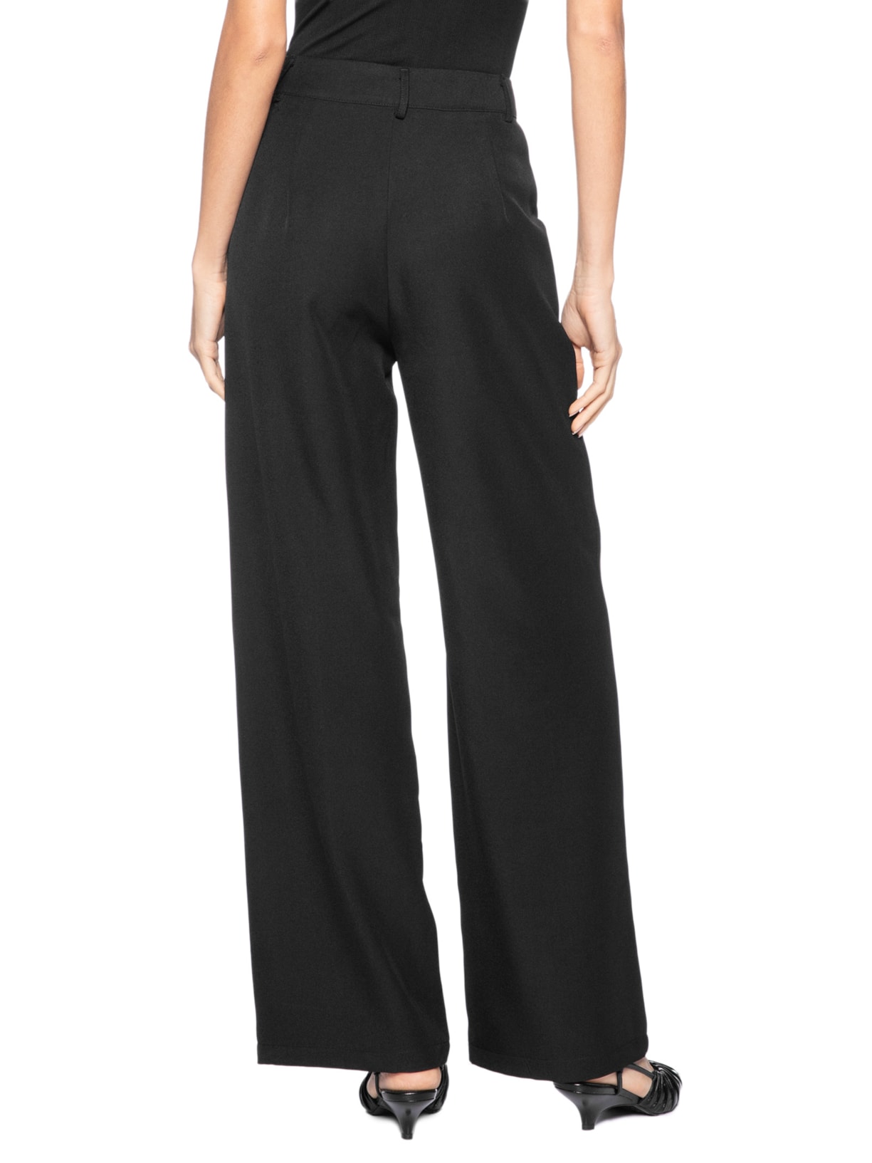 Calça Feminina Pantalona Alfaiataria Preto '2Essential