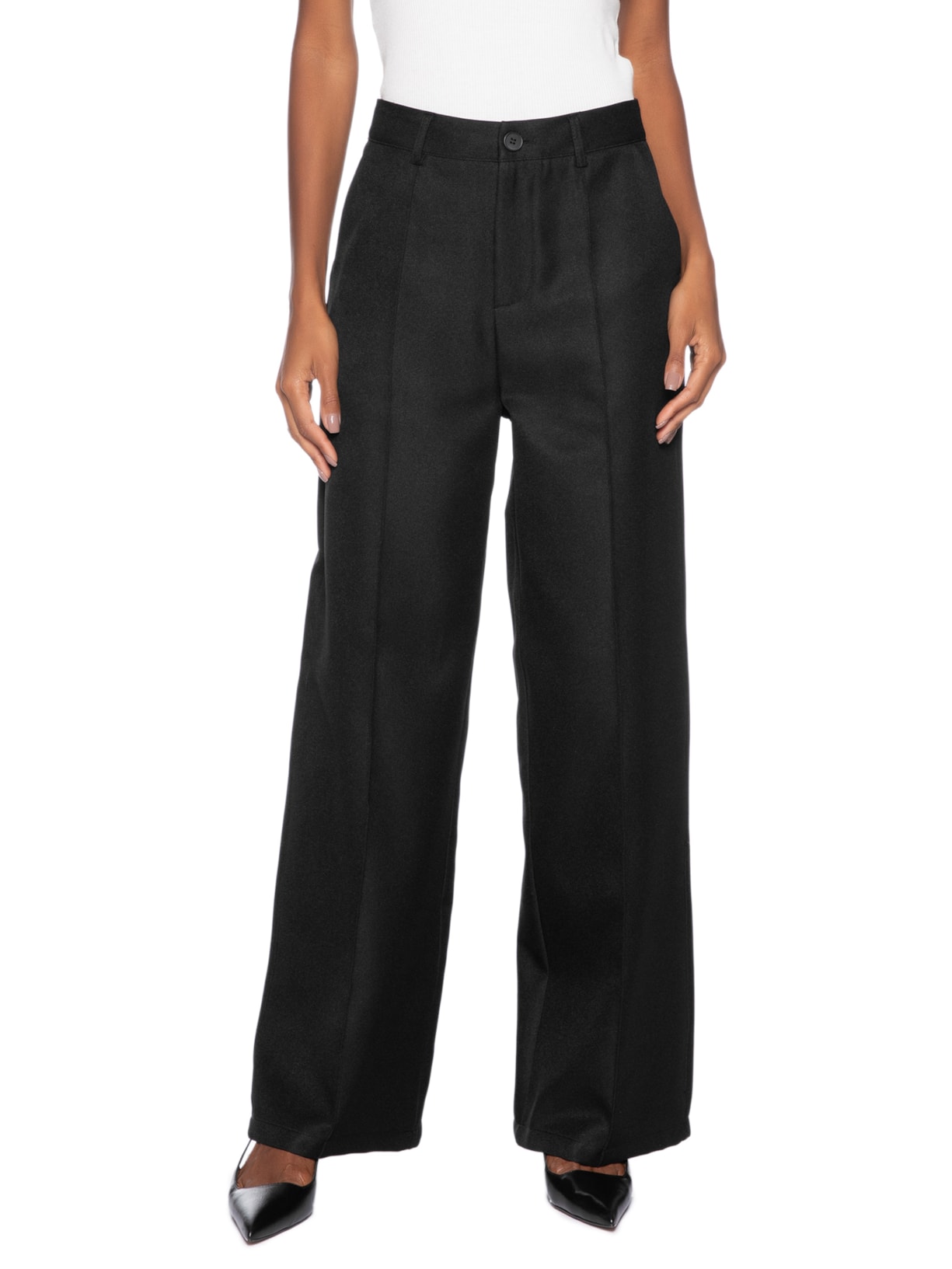 Calça Feminina Pantalona Alfaiataria Preto '2Essential