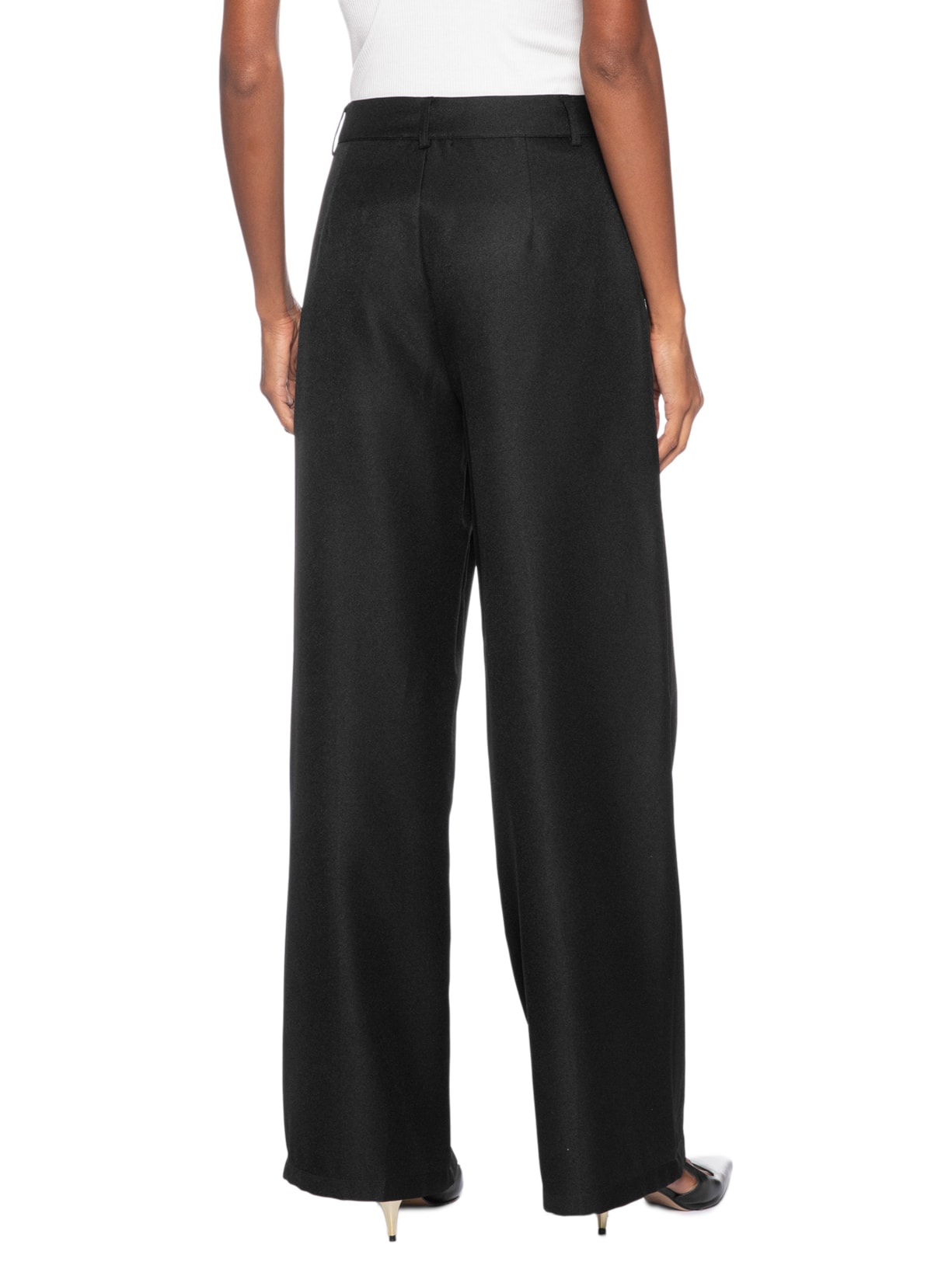 Calça Feminina Pantalona Alfaiataria Preto '2Essential