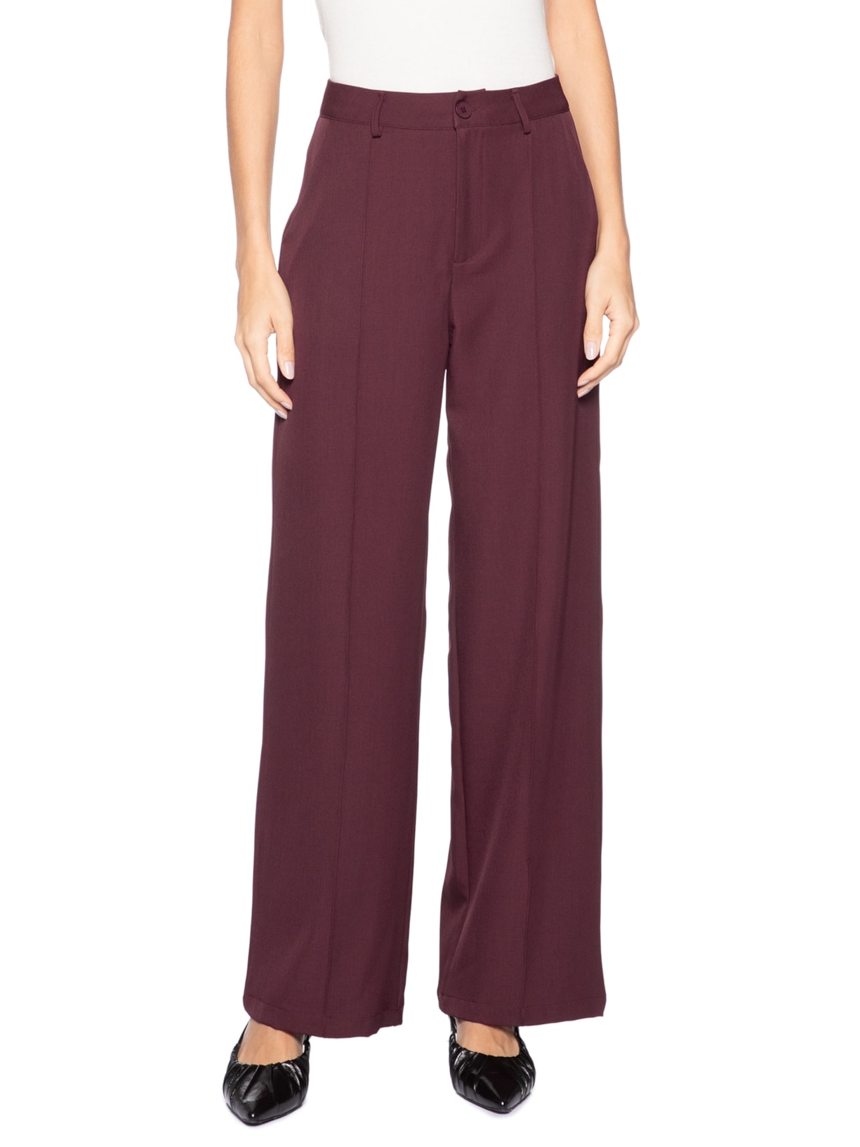 Calça Feminina Pantalona Alfaiataria Vermelho '2Essential
