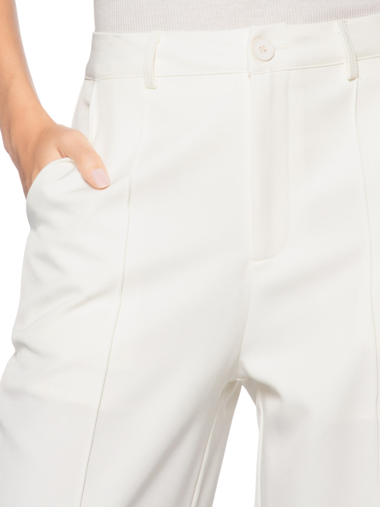 Calça Feminina Pantalona Alfaiataria – Branco '2Essential