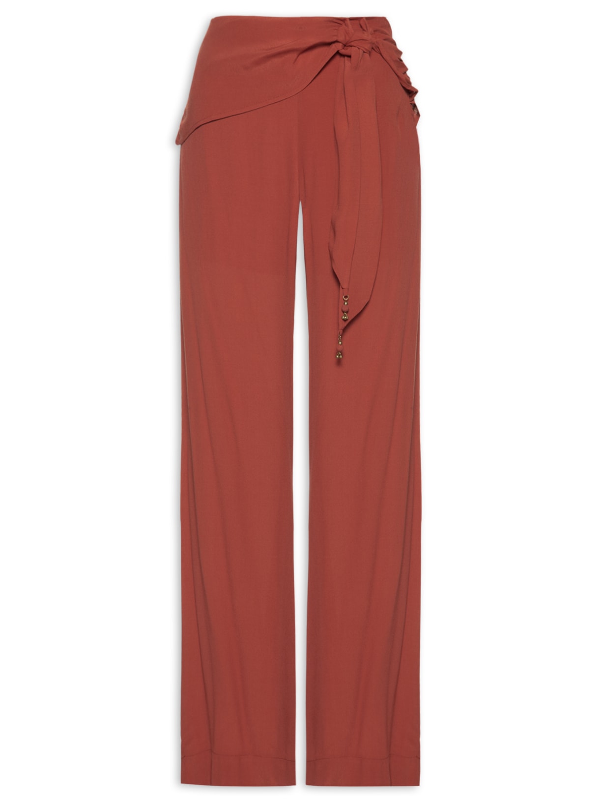 Calça Feminina Pantalona Amarração - Vermelho