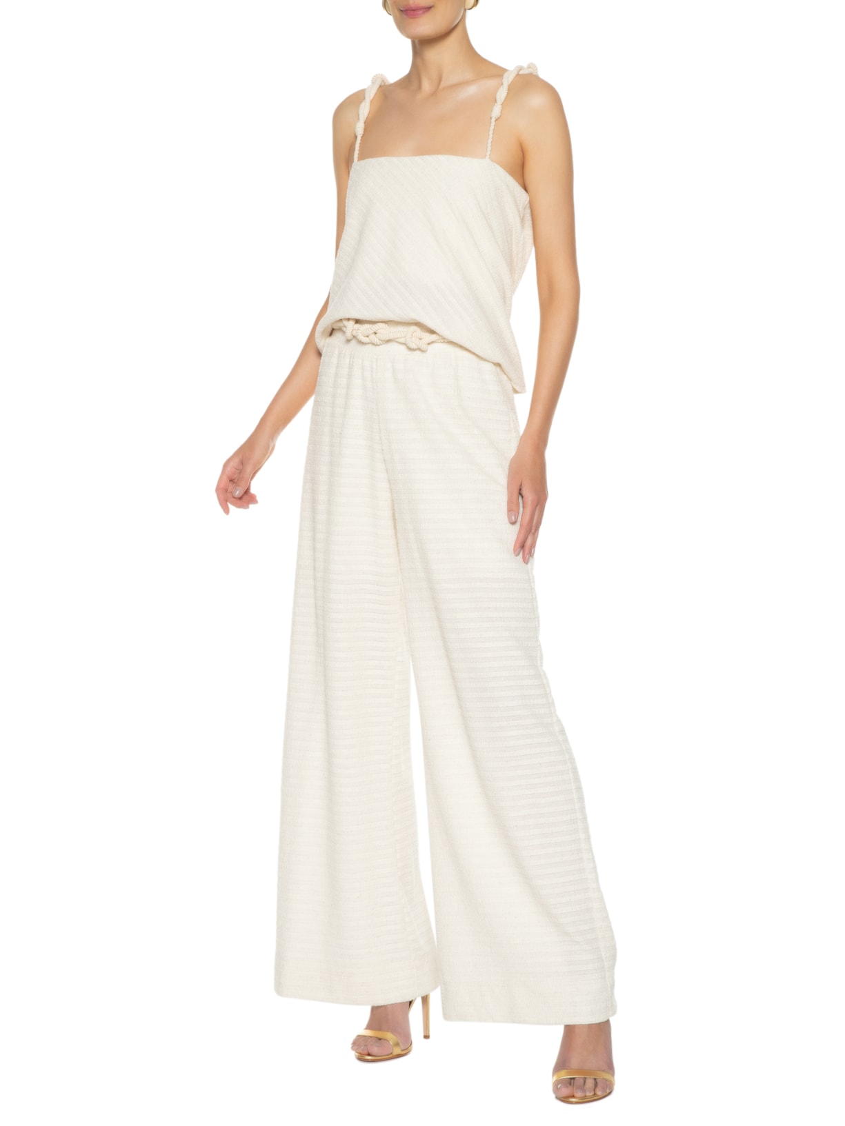 Calça Feminina Pantalona Ana Bege Twenty Four Seven