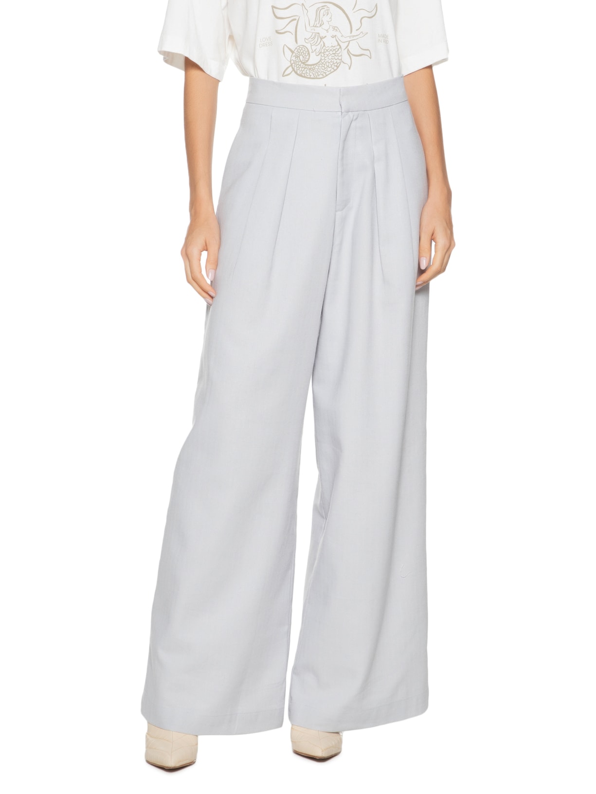 Calça Feminina Pantalona Azul Market 33