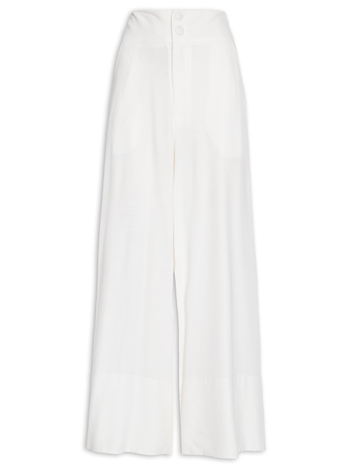 Calça Feminina Pantalona Barra Larga - Off White