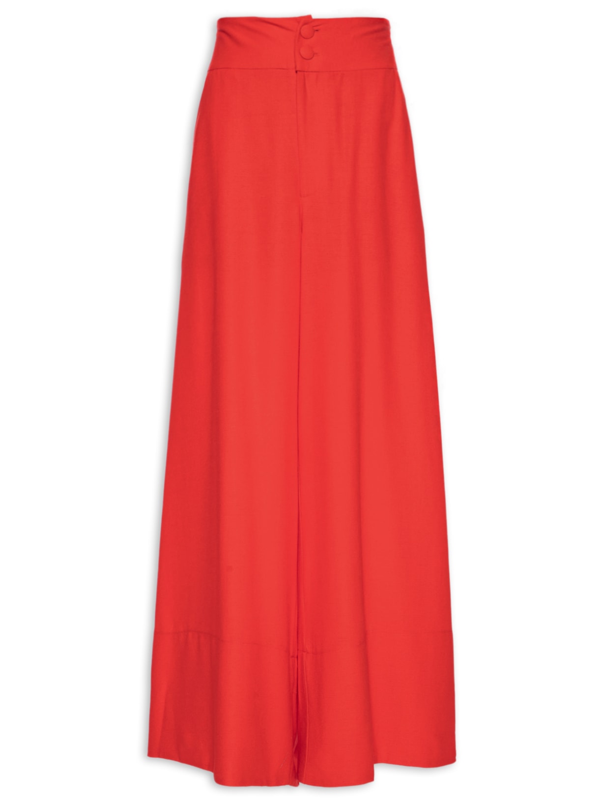 Calça Feminina Pantalona Barra Larga - Vermelho