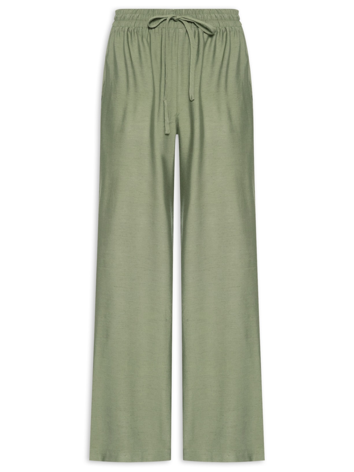 Calça Feminina Pantalona Básica Verde Basiq