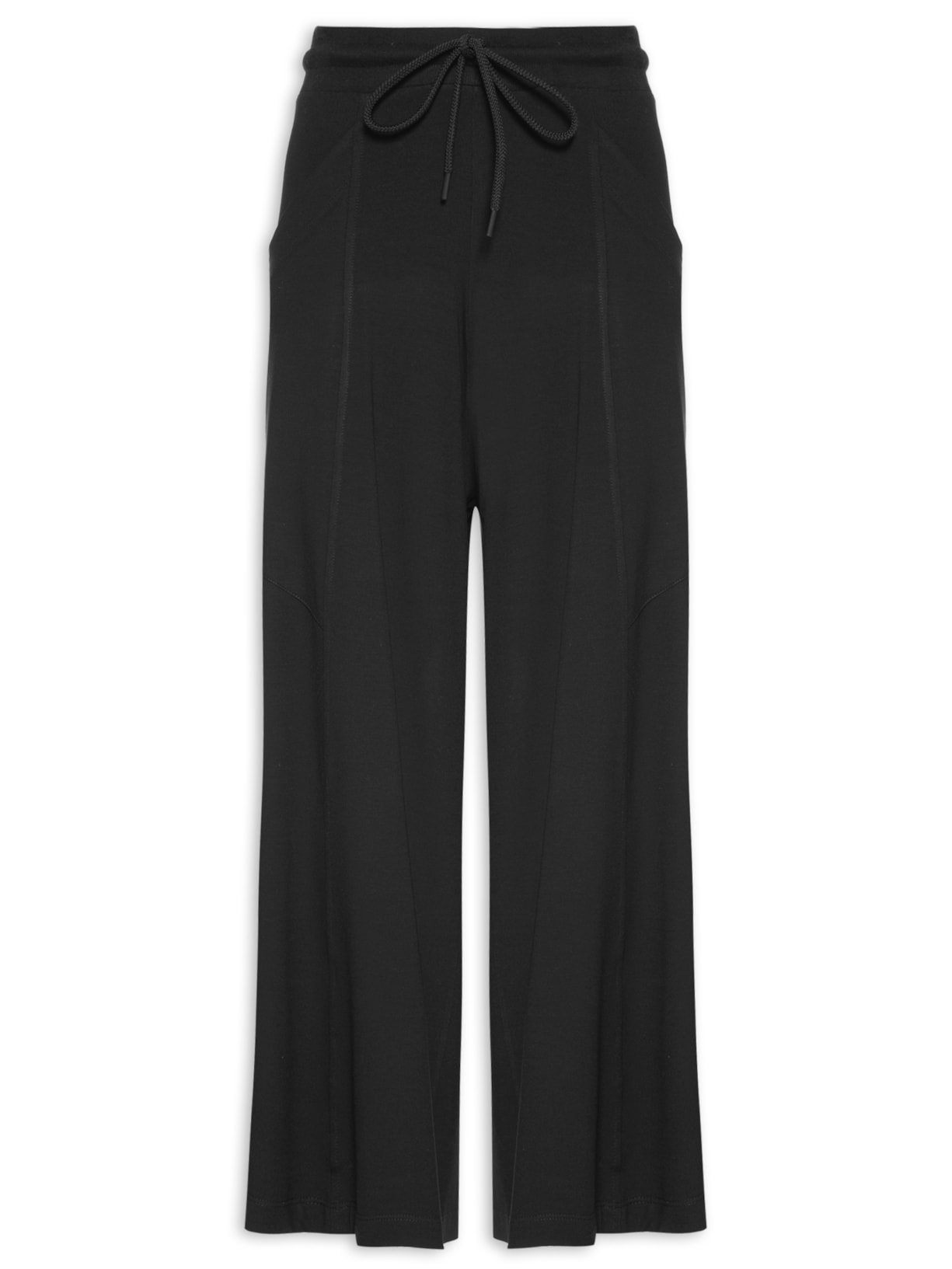 Calça Feminina Pantalona Bolso - Preto
