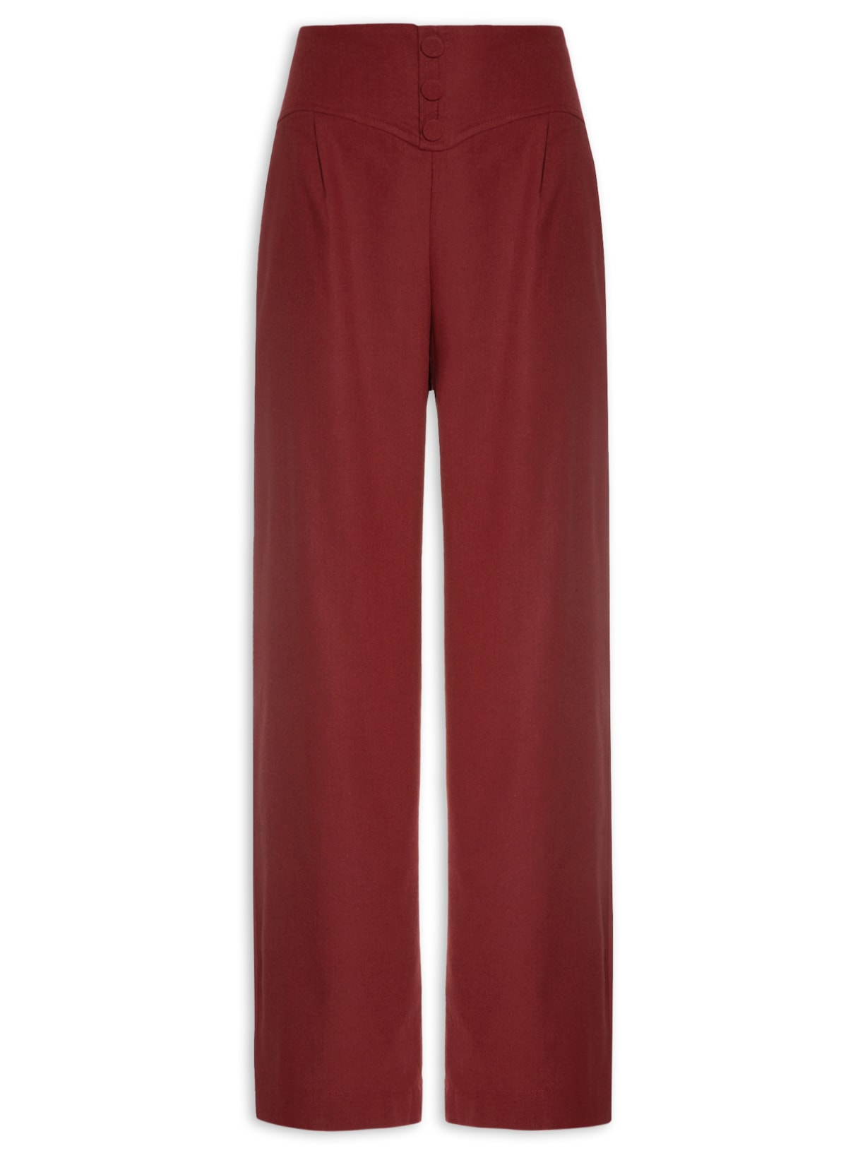 Calça Feminina Pantalona Botões - Vinho