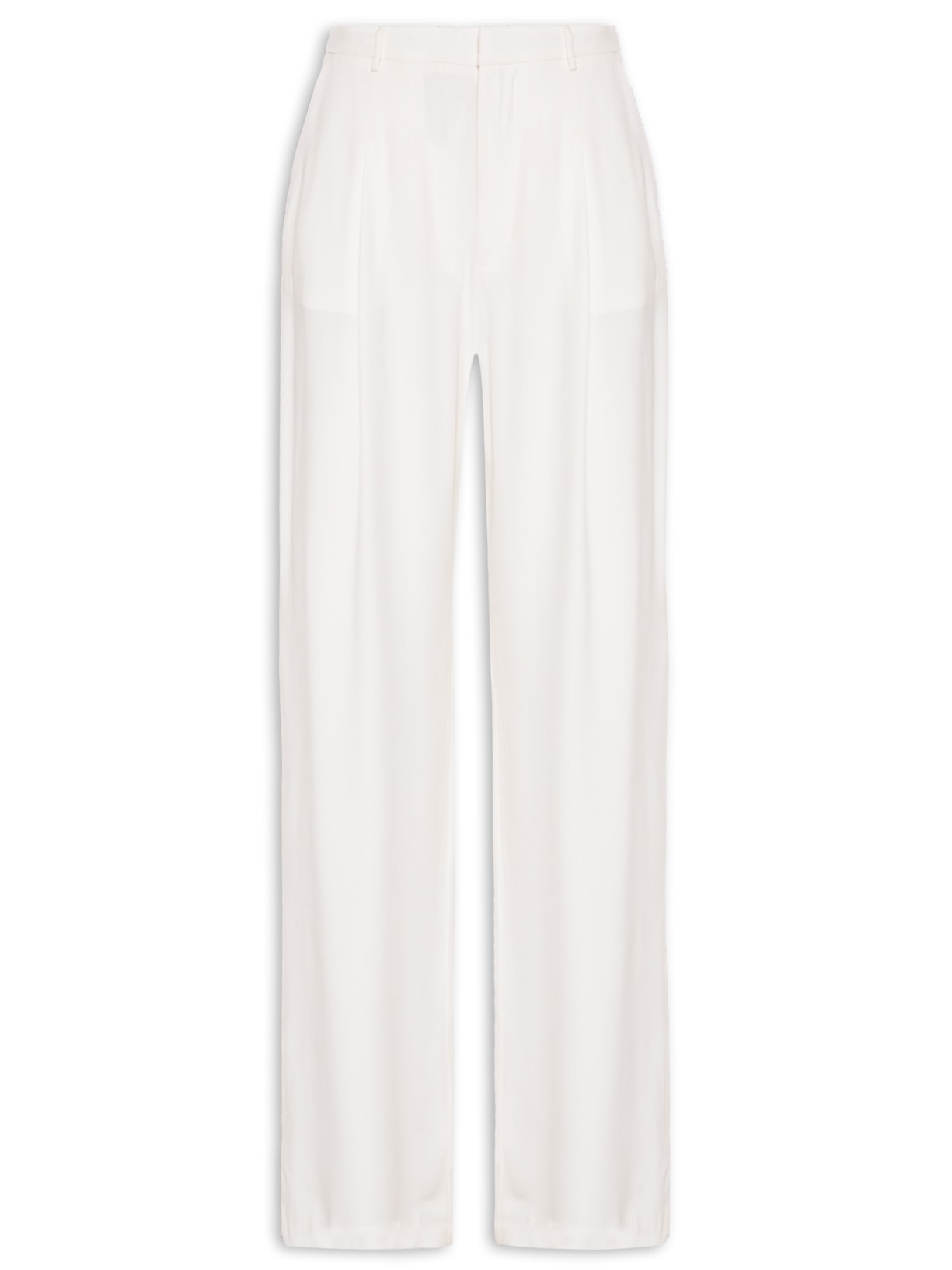Calça Feminina Pantalona Cintura Alta Branco Bo