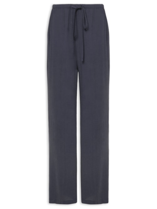 Calça Feminina Pantalona Com Amarração - Azul