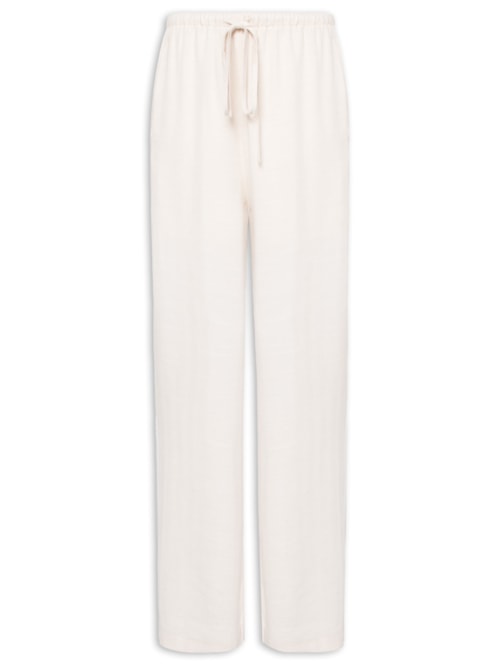 Calça Feminina Pantalona Com Amarração - Off White