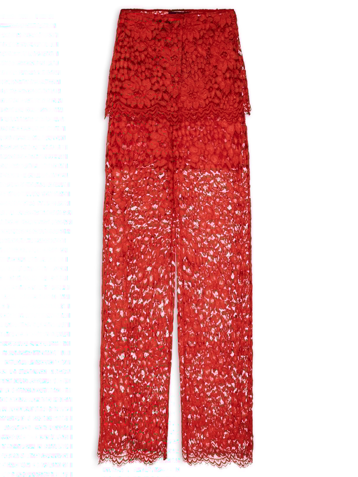 Calça Feminina Pantalona Com Basque Removível - Vermelho