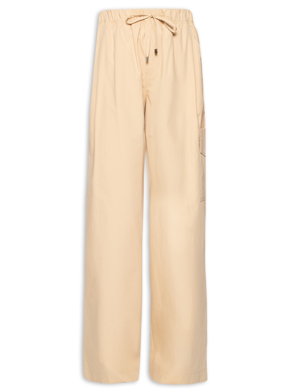 Calça Feminina Pantalona Com Bolso Cargo - Bege