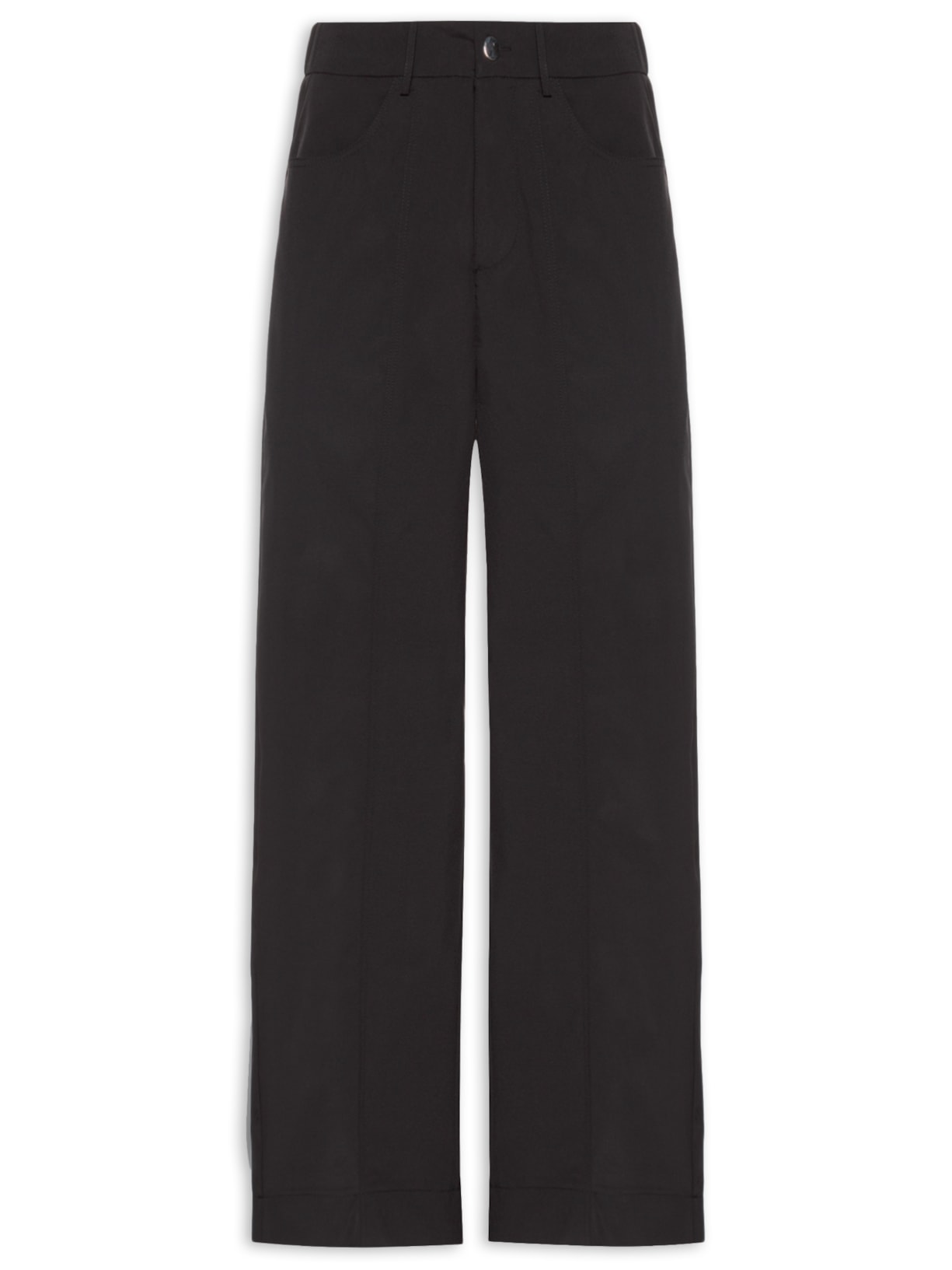 Calça Feminina Pantalona com Bolso - Preto