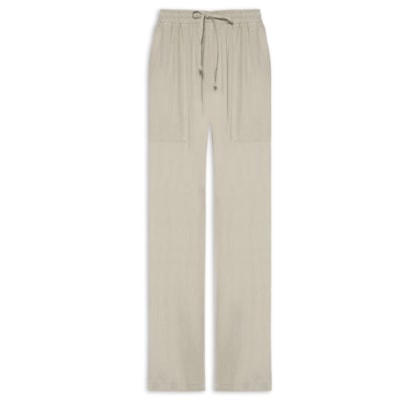 Calça Feminina Pantalona Com Bolsos - Bege