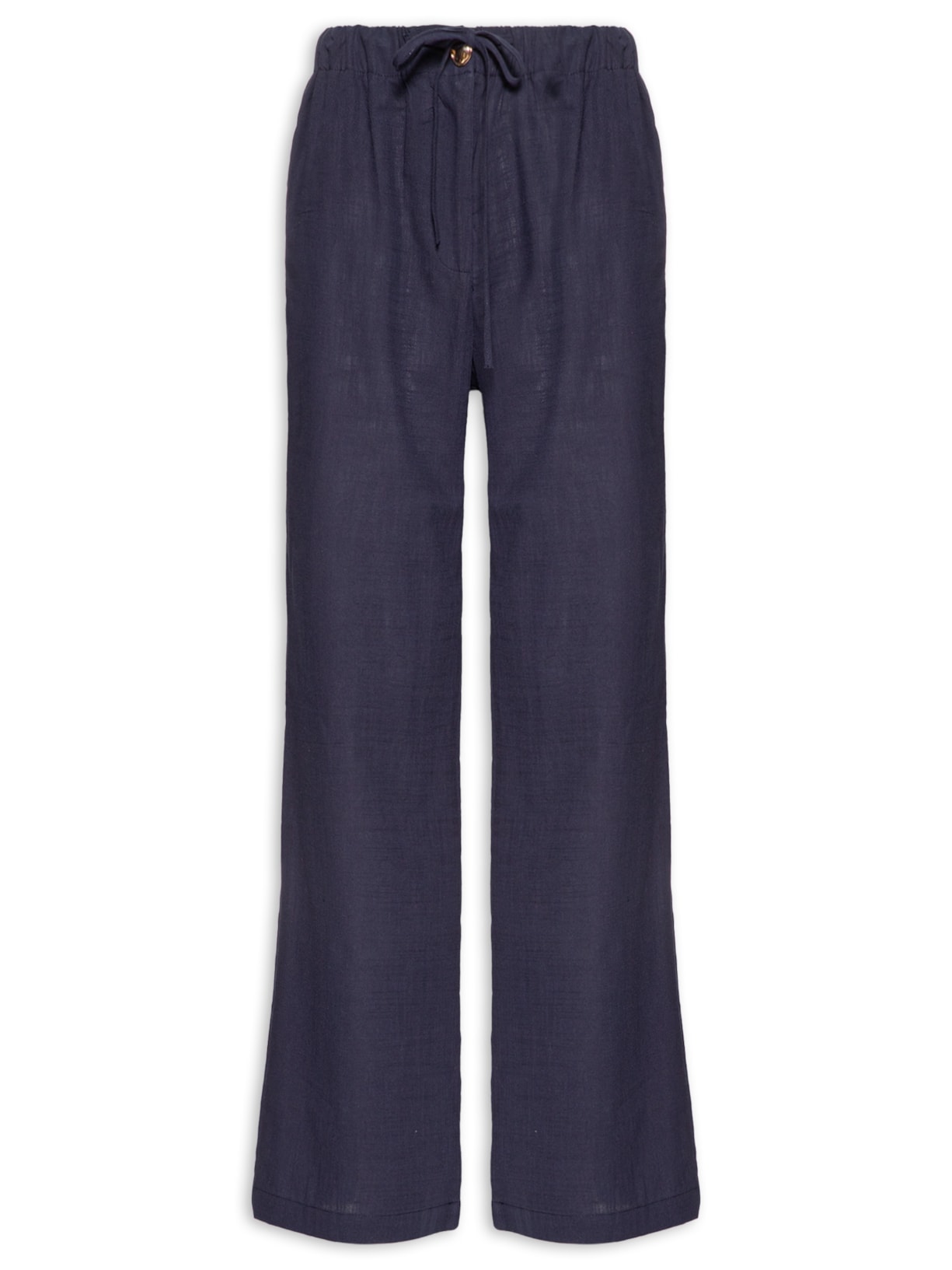 Calça Feminina Pantalona Com Cordão - Azul